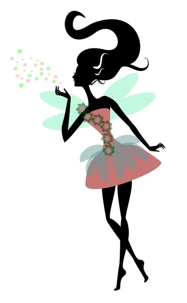 Magic Fairy with wings, vector illustration — Stock Vector