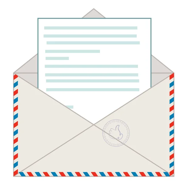 Envelop met een letter, vectorillustratie — Stockvector