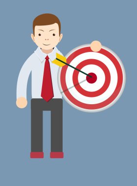 Başarılı adam ya da bir hedef ok ile öğretmen