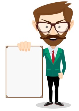 İşadamı boş posteri, vektör çizim ile