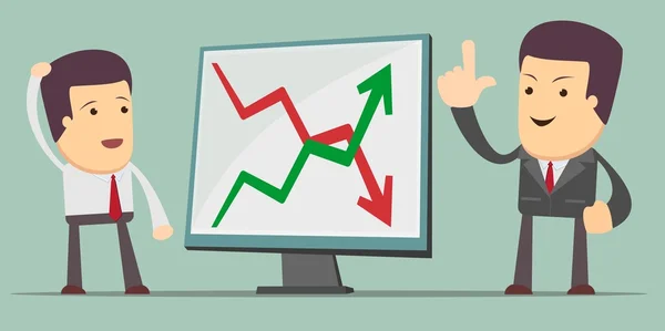 Affärsman framlägga Business tillväxt diagram — Stock vektor