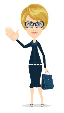 Başarılı genç kadın, vektör çizim