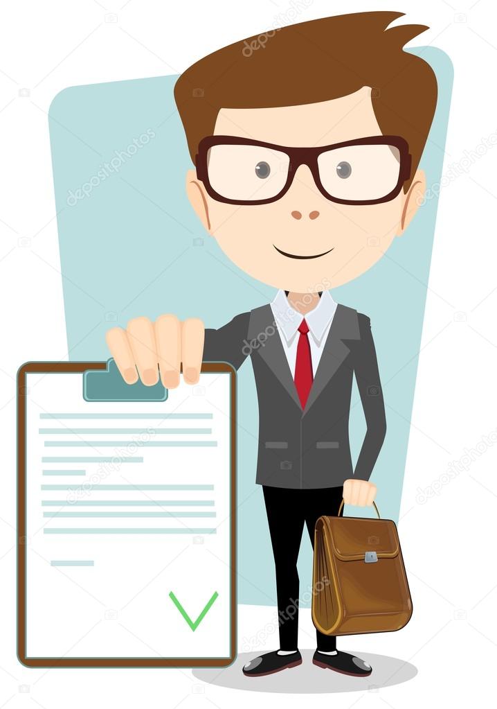 Businessman with the approved document