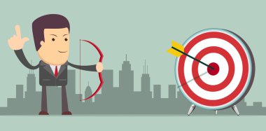 Hedef ok ile başarılı iş adamı  