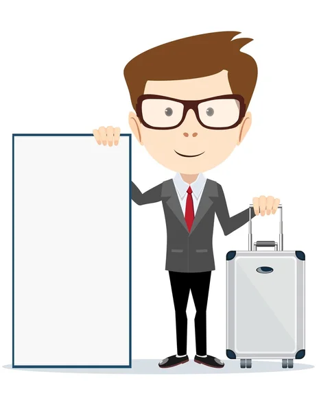 Concept de vacances de voyage avec bagages sur blanc — Image vectorielle