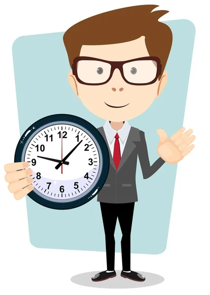 Homme d'affaires et horloge, format vectoriel — Image vectorielle