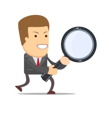 onun ellerinde büyüteçle işadamı