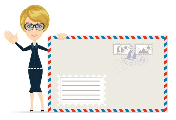 Women with envelopes — Stock Vector