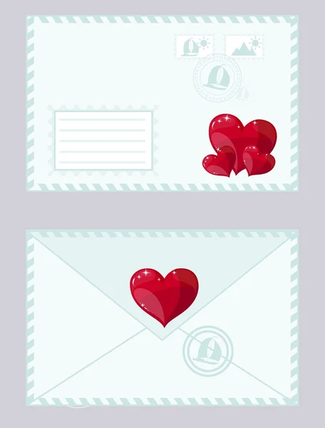 Envelope com coração, ilustração vetorial —  Vetores de Stock