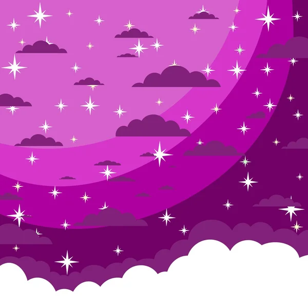 El cielo nocturno en estilo de dibujos animados — Vector de stock