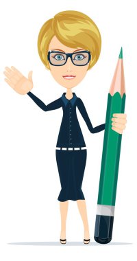 Öğretmen bir kalem ile düzeltmek ve çalışma için