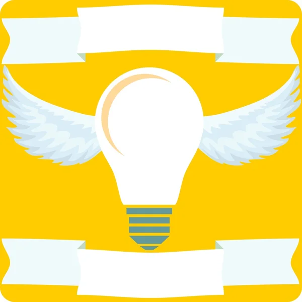 Flying light bulb — Stock Vector