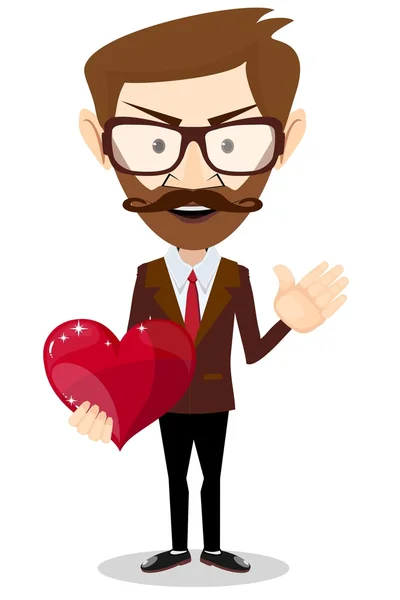 The man gives love in the form of heart — Stock Vector