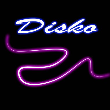 Neon Disko harfleri. Şık ve parlak