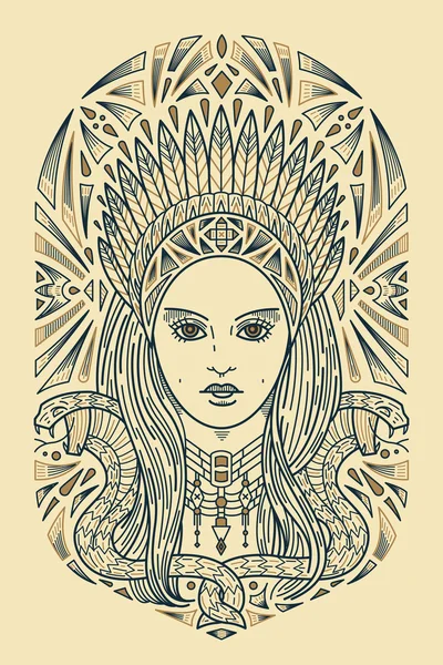 Visage de femme indienne Illustration De Stock