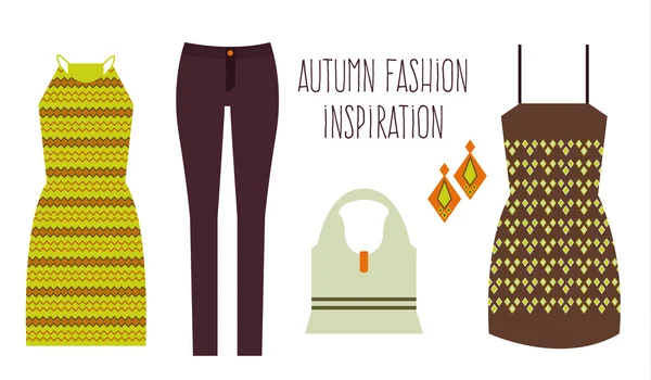 Autumn young fashion daily inspiration. — Stock Vector