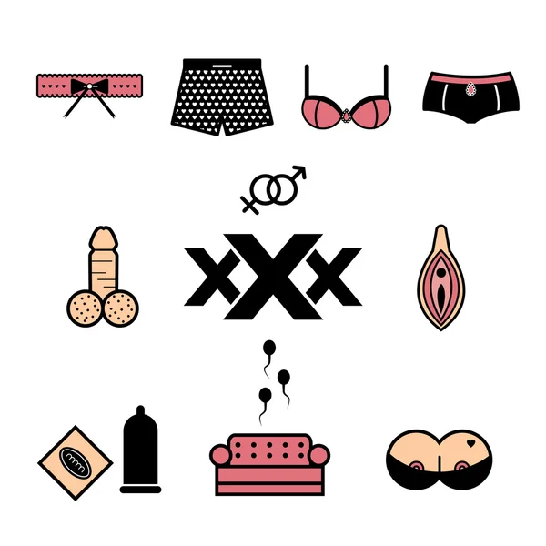 Woman erotic icon set. — Wektor stockowy