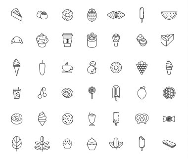 Gıda ve tatlılık Icons set