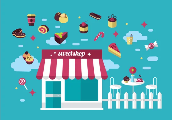 Icona del negozio di dolci — Vettoriale Stock