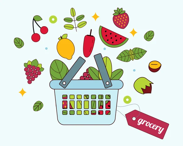 Ensemble d'icônes légumes et fruits — Image vectorielle
