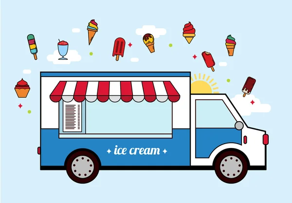 Ice cream auto pictogram. — Stockvector