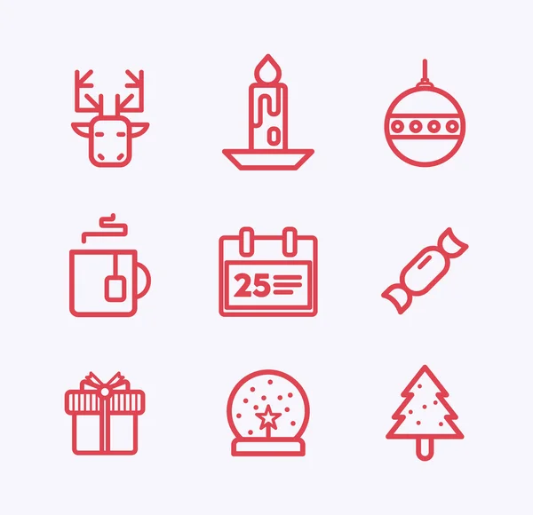 Conjunto de iconos de Navidad. — Vector de stock