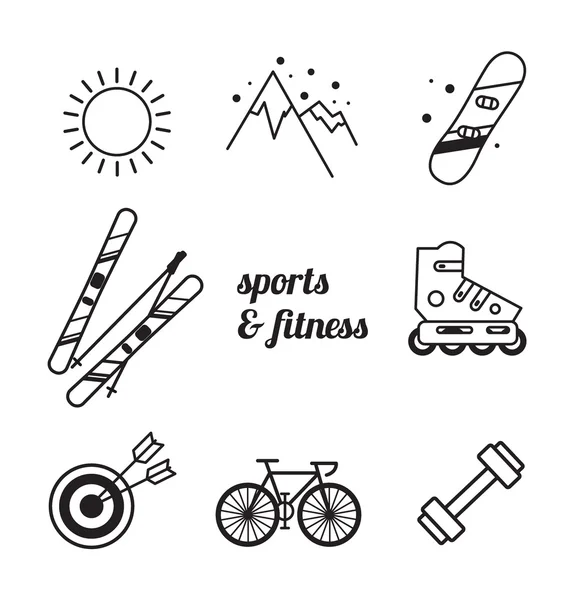 Sports and fitness icons — Stock Vector