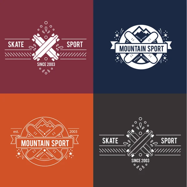 Zwart sport label set. — Stockvector