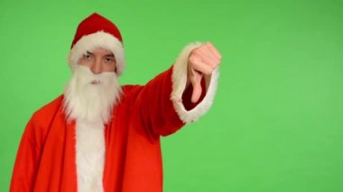 Noel Baba - yeşil ekran - stüdyo - Noel Baba gösteren anlaşmazlık başparmak.