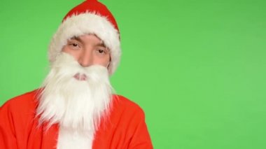 Noel Baba - yeşil ekran - studio - Noel Baba gülümsüyor