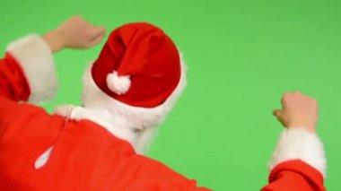 Noel Baba - yeşil ekran - stüdyo - Noel geri duran ve dans