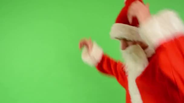 Papai Noel - tela verde - estúdio - santa claus dançando — Vídeo de Stock