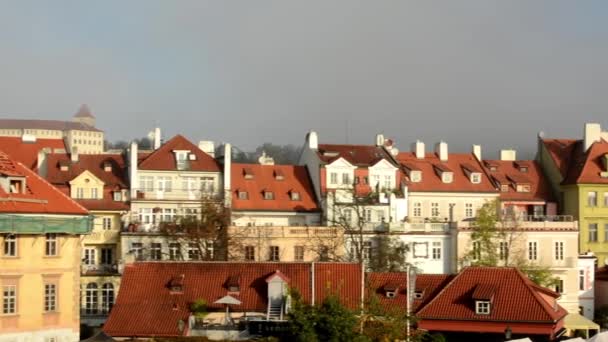 City - urban vintage buildings - sunrise - roofs of buildings - sky — Stock Video