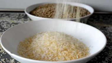 Plaka - mercimek arka planda içine dökme pirinç