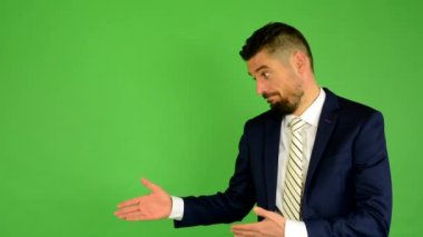 İş adamı - yeşil ekran - studio tanıttı