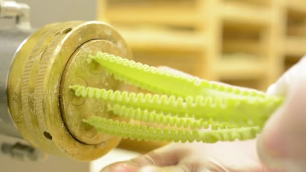 Production de pâtes - machine à produire des pâtes - gros plan (détail )