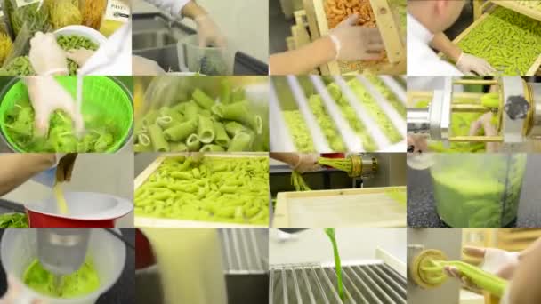 Montaje 4K (compilación) - producción de pasta (profesional) - proceso completo — Vídeo de stock