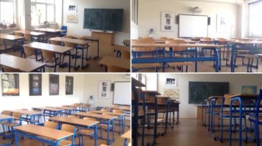 4 k montaj (derleme) - okul class (sınıf) - elektronik yönetim kurulu ile - boş sınıf
