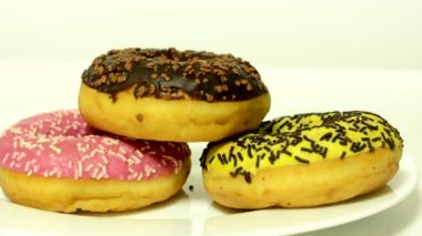 pasta - donut- beyaz arka plan stüdyosu