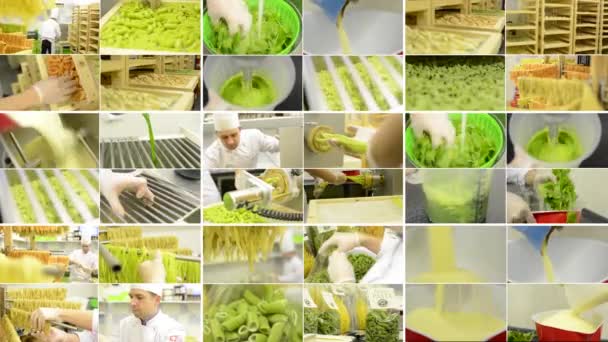 4 k montage (Samlingsalbum) - produktion av pasta (professional) - hela processen — Stockvideo