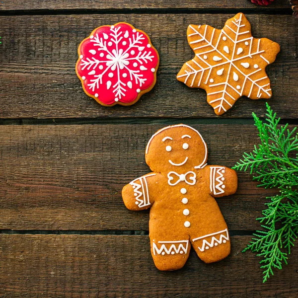 Gingerbread Cookie Biscuit Coffee Table Festive Christmas Holiday Party New — Stock Photo, Image