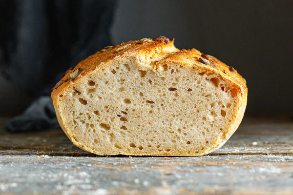 Whole Grain Bread Pumpkin Sunflower Seeds Rye Sour Dough Loaf — Stock Photo, Image