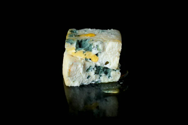 Kék Sajt Gorgonzola Vagy Dorblu Stilton Tejtermék Készült Kecske Juh — Stock Fotó