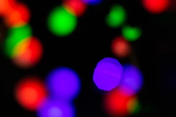 Luci Bokeh Ghirlanda Colorata Luci Sfocato Colore Festivechristmas Nuovo Anno — Foto Stock