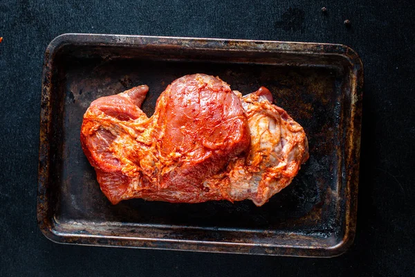 Carne Crua Carne Porco Polpa Carne Fresca Para Cozinhar Refeição — Fotografia de Stock
