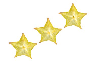 Carambola taze meyve dilimleri masada yemeye hazır sağlıklı yemek atıştırmalıkları dışarıda üst görünüm fotokopi alanı metin gıdası arka plan kırsal görüntü keto veya paleo diyeti için