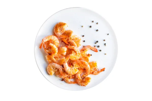 Udang Goreng Rempah Rempah Krustasea Makanan Laut Udang Atas Meja — Stok Foto