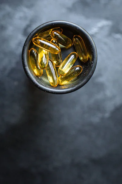 Visvetpillen Capsules Vitaminen Omega Hyaluronzuur Voedingssupplement Voor Cosmetische Doeleinden Versterking — Stockfoto