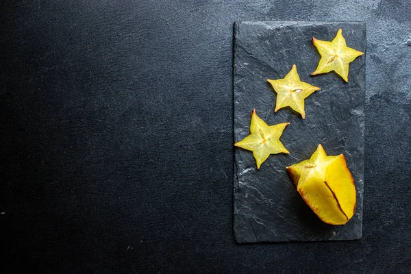 Carambola Star Protets Ready Eat Health Seets Top View Copy — 스톡 사진
