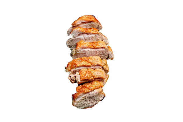 Carne Pechuga Pato Pollo Frito Barbacoa Parrilla Porción Mesa Comida — Foto de Stock